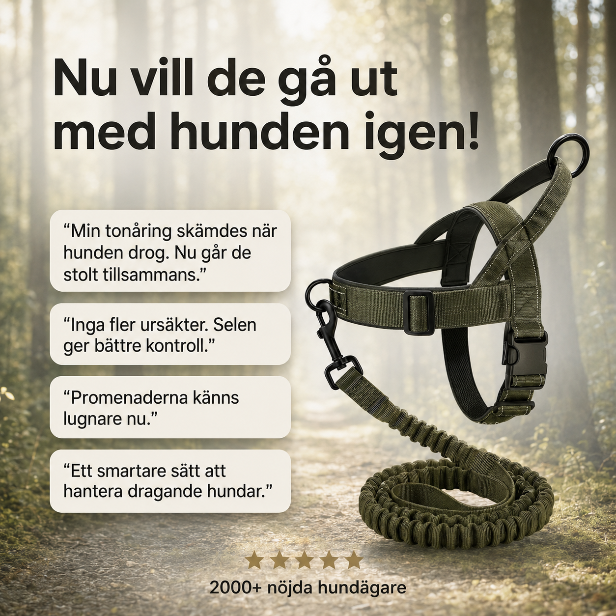 Voffie™ Hundsele - Stoppa drag utan att strypa hunden