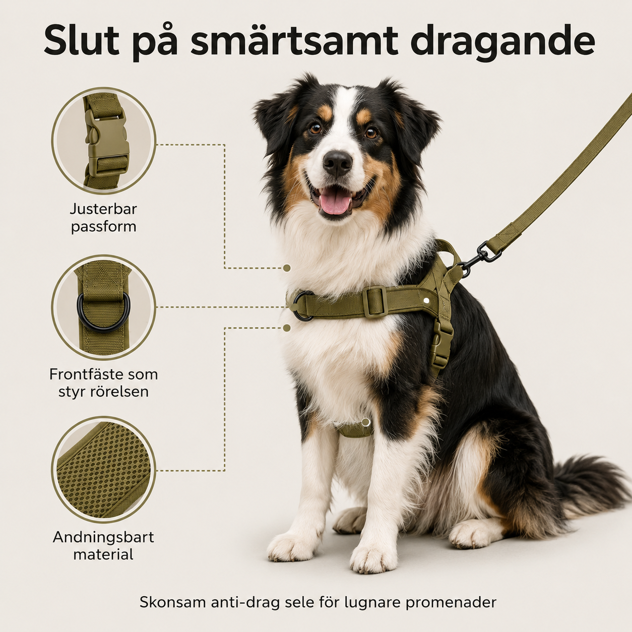 Voffie™ Hundsele - Stoppa drag utan att strypa hunden